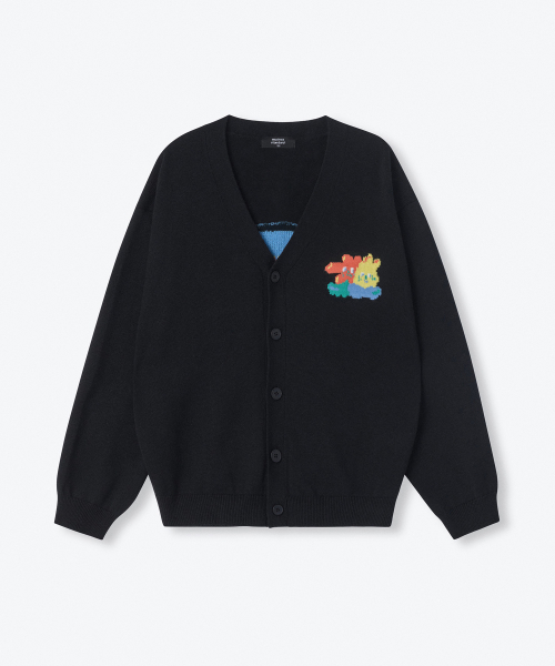 MUSINSA STANDARD KIDS（ムシンサスタンダードキッズ）の「ブルーミングカーディガン[ブラック]（カーディガン/ボレロ・レディース・その他・110/120/130/140/150）」の2枚目の写真