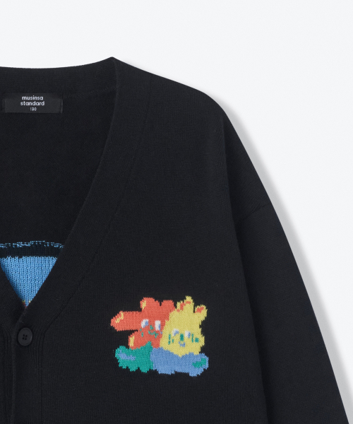 MUSINSA STANDARD KIDS（ムシンサスタンダードキッズ）の「ブルーミングカーディガン[ブラック]（カーディガン/ボレロ・レディース・その他・110/120/130/140/150）」の4枚目の写真