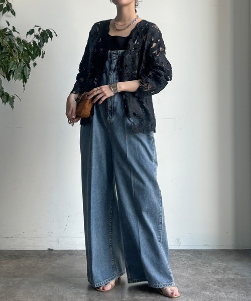 DouDou（ドゥドゥ）の「コットンレースカーディガン（シャツ/ブラウス・レディース・モカ/アイボリー/ブラック・FREE）」の14枚目の写真