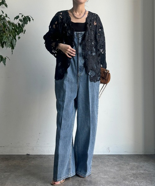 DouDou（ドゥドゥ）の「コットンレースカーディガン（シャツ/ブラウス・レディース・モカ/アイボリー/ブラック・FREE）」の15枚目の写真