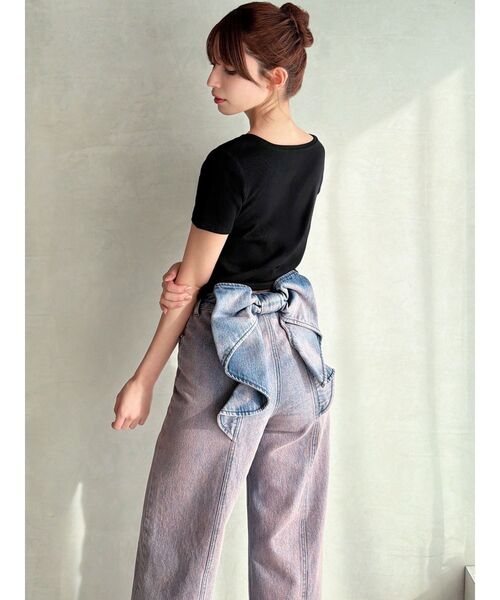 RESEXXY(リゼクシー)の「バックリボンデニムパンツ(デニムパンツ・レディース・インディゴブルー/ピンク/ライトブルー・MEDIUM/SMALL)」の14枚目の写真