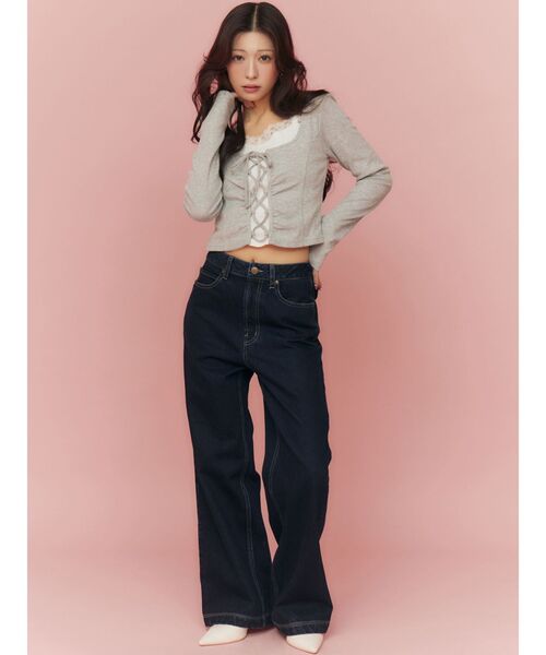 RESEXXY（リゼクシー）の「バックリボンデニムパンツ（デニムパンツ・レディース・インディゴブルー/ピンク/ライトブルー・MEDIUM/SMALL）」の20枚目の写真