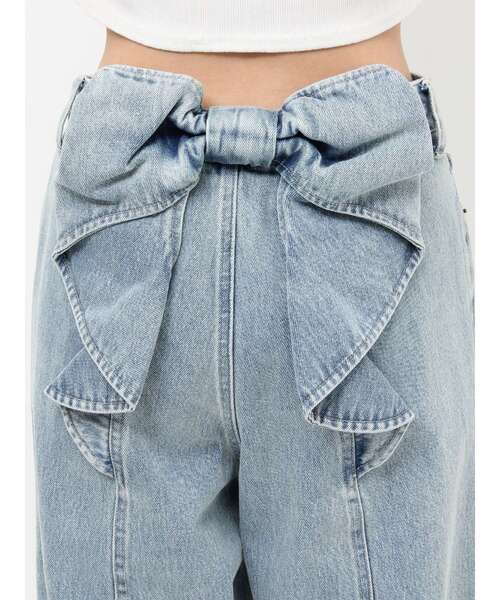 RESEXXY（リゼクシー）の「バックリボンデニムパンツ（デニムパンツ・レディース・インディゴブルー/ピンク/ライトブルー・MEDIUM/SMALL）」の14枚目の写真