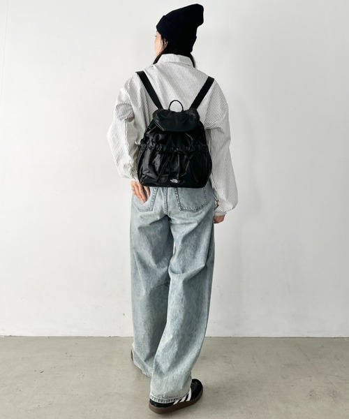 THE NORTH FACE(ザノースフェイス)の「【国内未発売】THE NORTH FACE(ザ・ノースフェイス)/軽量 シャーリング リボン メタルロゴ リュック バックパック/BONNEY SR BACKPACK MINI(バックパック/リュック・レディース・ライトグレー/ブラウン/ブラック・FREE)」の6枚目の写真