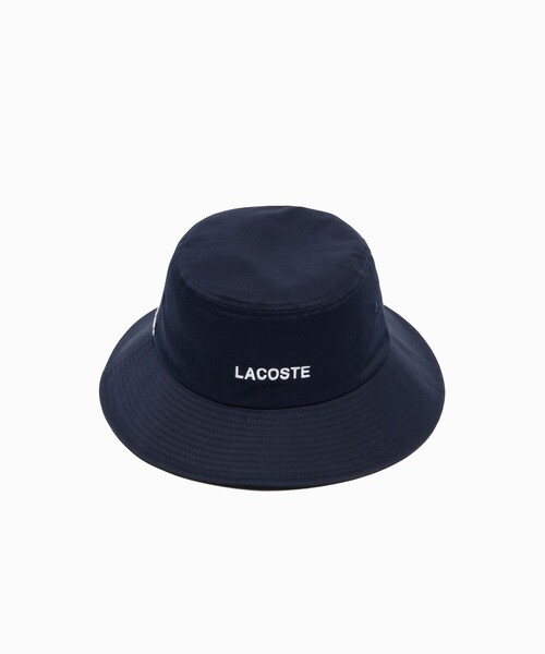 LACOSTE（ラコステ）の「ブランドネームロゴ刺繍エッセンシャルバケットハット（ハット・メンズ・ネイビー/ホワイト/ブラック・58cm）」の3枚目の写真
