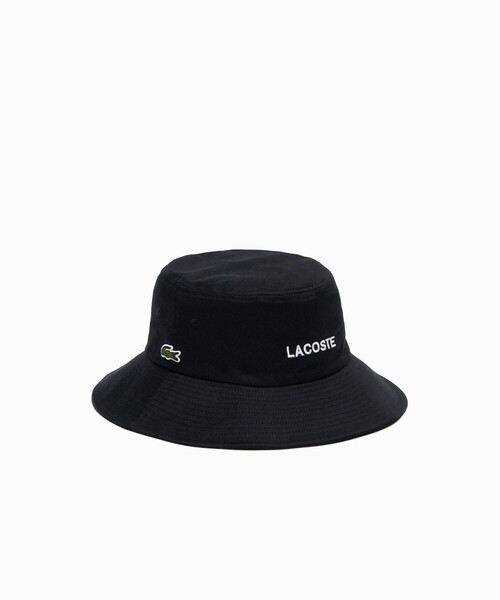 LACOSTE（ラコステ）の「ブランドネームロゴ刺繍エッセンシャルバケットハット（ハット・メンズ・ネイビー/ホワイト/ブラック・58cm）」の4枚目の写真