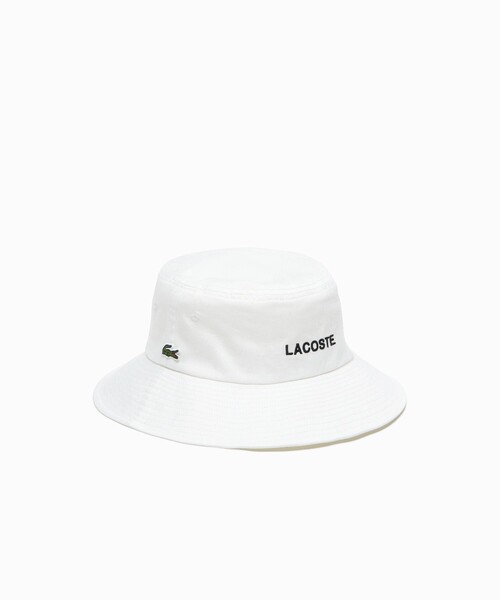 LACOSTE（ラコステ）の「ブランドネームロゴ刺繍エッセンシャルバケットハット（ハット・メンズ・ネイビー/ホワイト/ブラック・58cm）」の8枚目の写真
