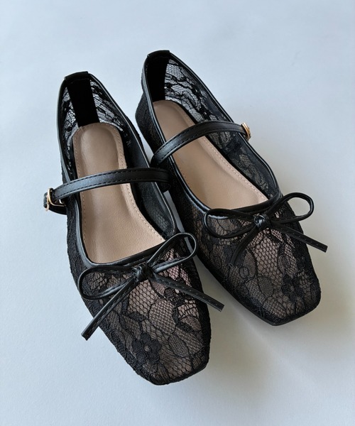 FUULLY STUDIO(フーリィーステューディオ)の「シアーレースリボンパンプス(パンプス・レディース・ベージュ/ブラック・SMALL/LARGE/MEDIUM)」の8枚目の写真
