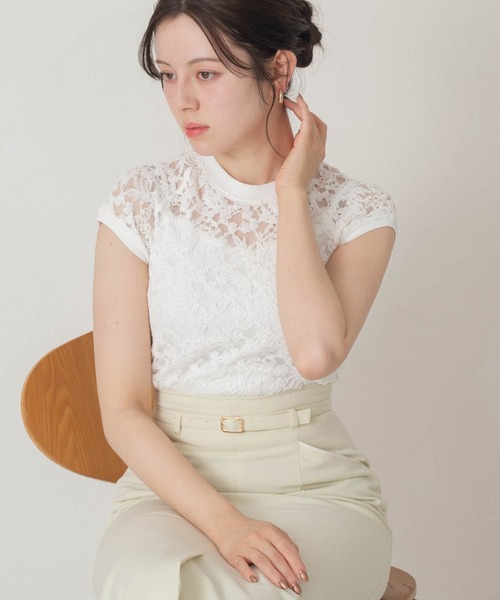 MISCH MASCH(ミッシュマッシュ)の「2026春夏新作 総レースフレンチスリーブトップス(Tシャツ/カットソー・レディース・ホワイト・フリ-)」の15枚目の写真