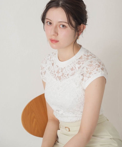 MISCH MASCH(ミッシュマッシュ)の「2026春夏新作 総レースフレンチスリーブトップス(Tシャツ/カットソー・レディース・ホワイト・フリ-)」の16枚目の写真