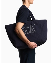 EMPORIO ARMANI | ＜オンライン限定＞【エンポリオ アルマーニ】ビーチウェア ショッパー キャンバス シー刺繍(トートバッグ)