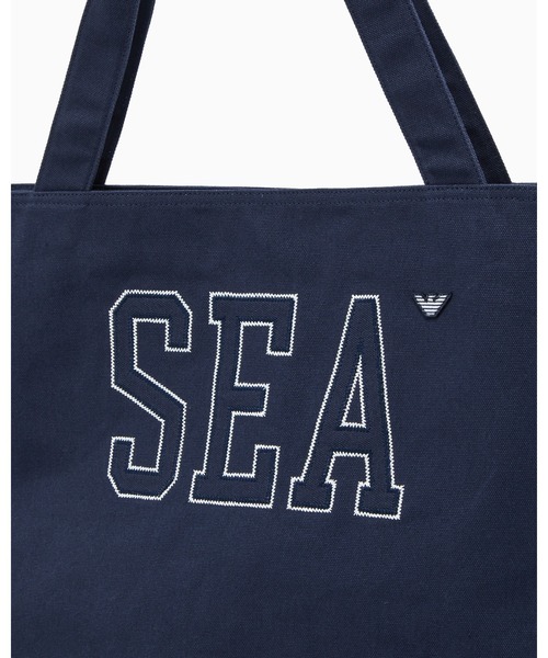 EMPORIO ARMANI（エンポリオアルマーニ）の「＜オンライン限定＞【エンポリオ アルマーニ】ビーチウェア ショッパー キャンバス シー刺繍（トートバッグ・メンズ・ネイビー・FREE）」の5枚目の写真