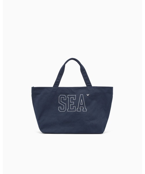 EMPORIO ARMANI（エンポリオアルマーニ）の「＜オンライン限定＞【エンポリオ アルマーニ】ビーチウェア ショッパー キャンバス シー刺繍（トートバッグ・メンズ・ネイビー・FREE）」の2枚目の写真