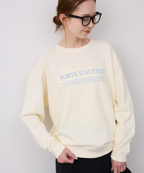 SLOBE IENA（スローブイエナ）の「フラッフィーテリービンテージロゴ ロングスリーブ TEE（スウェット・レディース・ベージュ/イエロー・FREE）」の2枚目の写真