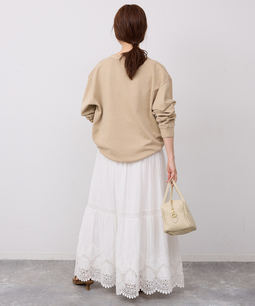 SLOBE IENA（スローブイエナ）の「フラッフィーテリービンテージロゴ ロングスリーブ TEE（スウェット・レディース・ベージュ/イエロー・FREE）」の4枚目の写真