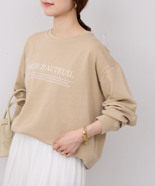 SLOBE IENA（スローブイエナ）の「フラッフィーテリービンテージロゴ ロングスリーブ TEE（スウェット・レディース・ベージュ/イエロー・FREE）」の9枚目の写真