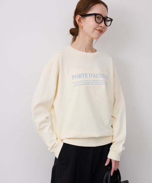 SLOBE IENA（スローブイエナ）の「フラッフィーテリービンテージロゴ ロングスリーブ TEE（スウェット・レディース・ベージュ/イエロー・FREE）」の14枚目の写真