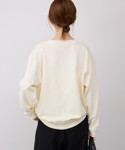 SLOBE IENA（スローブイエナ）の「フラッフィーテリービンテージロゴ ロングスリーブ TEE（スウェット・レディース・ベージュ/イエロー・FREE）」の15枚目の写真