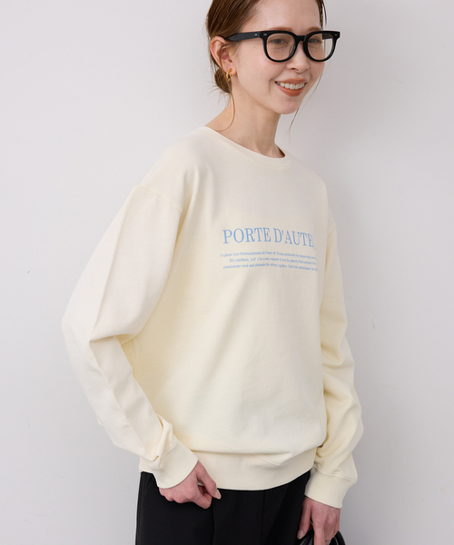 SLOBE IENA（スローブイエナ）の「フラッフィーテリービンテージロゴ ロングスリーブ TEE（スウェット・レディース・ベージュ/イエロー・FREE）」の17枚目の写真