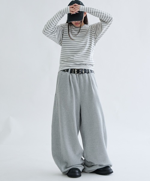EPNK（イーピーエヌケー）の「Seam curve sweat pants / シームカーブスウェットパンツ（スウェットパンツ・メンズ・ブラック/杢グレー・SMALL/MEDIUM/LARGE）」の11枚目の写真