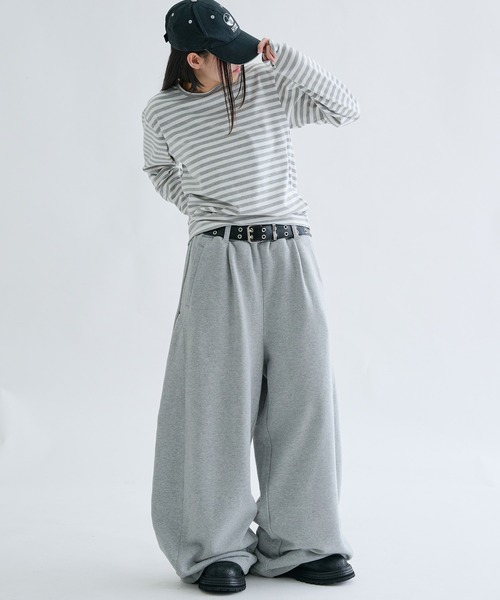 EPNK（イーピーエヌケー）の「Seam curve sweat pants / シームカーブスウェットパンツ（スウェットパンツ・メンズ・ブラック/杢グレー・SMALL/MEDIUM/LARGE）」の12枚目の写真