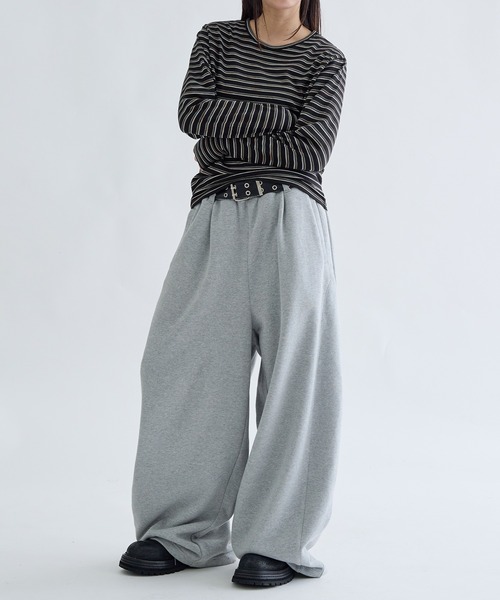 EPNK（イーピーエヌケー）の「Seam curve sweat pants / シームカーブスウェットパンツ（スウェットパンツ・メンズ・ブラック/杢グレー・SMALL/MEDIUM/LARGE）」の13枚目の写真