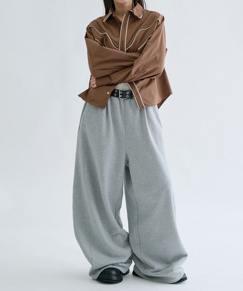 EPNK（イーピーエヌケー）の「Seam curve sweat pants / シームカーブスウェットパンツ（スウェットパンツ・メンズ・ブラック/杢グレー・SMALL/MEDIUM/LARGE）」の14枚目の写真