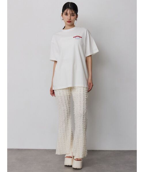 MURUA（ムルーア）の「フリンジフレアパンツ（その他パンツ・レディース・ホワイト/ブラック・FREE）」の4枚目の写真