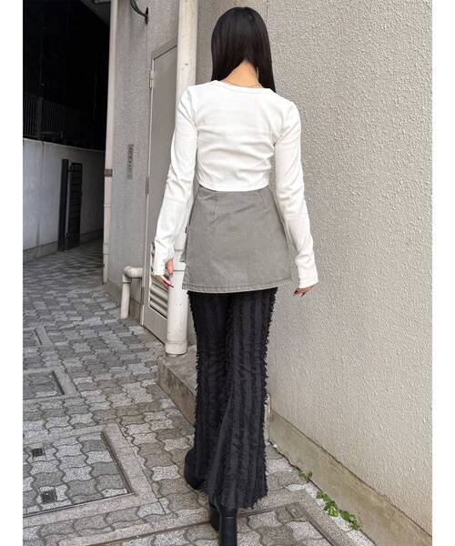 MURUA（ムルーア）の「フリンジフレアパンツ（その他パンツ・レディース・ホワイト/ブラック・FREE）」の14枚目の写真