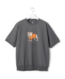 【UNISEX】ブルドックプリント クルーネック Tシャツ