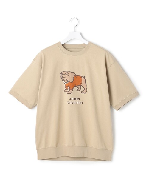 J.PRESS YORK STREET(ジェイプレスヨークストリート)の「【UNISEX】ブルドックプリント クルーネック Tシャツ(Tシャツ/カットソー・メンズ・ベージュ系/ホワイト系/グレー系/ライトグリーン系/ネイビー系・SMALL/MEDIUM/LARGE)」の3枚目の写真