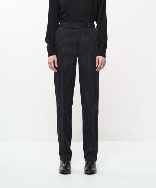 Juha(ユハ)の「EASED NARROW SLACKS(スラックス・メンズ・チェック/ストライプ/ブラック・4/3/2)」の2枚目の写真