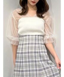 MERCURYDUO | チュールギャザー使いニット(ニット/セーター)