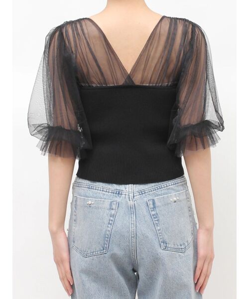 MERCURYDUO（マーキュリーデュオ）の「チュールギャザー使いニット（ニット/セーター・レディース・ベビーピンク/ブラック/オフホワイト・FREE）」の18枚目の写真