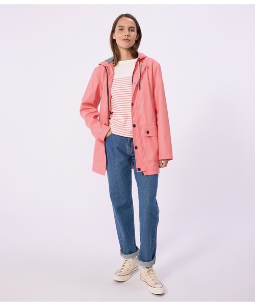 PETIT BATEAU（プチバトー）の「ヨットパーカ（マウンテンパーカー・レディース・ライトグリーン/オレンジ/ライトピンク/ベージュ・X-SMALL/SMALL/MEDIUM/LARGE）」の4枚目の写真