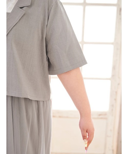 Re-J&SUPURE（リジェイアンドスプル）の「【大きいサイズ】【Kannaコラボ】[SET]ジャケット×チュールジャンスカアンサンブル（ワンピース・レディース・ライトグレー/ブラック・XXX-LARGE/XX-LARGE/XXXX-LARGE）」の22枚目の写真