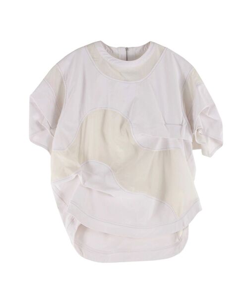 UN3D.（アンスリード）の「SHEER DOCKING T SHIRT / シアードッキングTシャツ（Tシャツ/カットソー・レディース・ブラック/ホワイト・FREE）」の12枚目の写真
