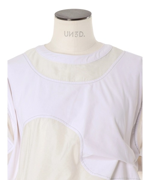 UN3D.（アンスリード）の「SHEER DOCKING T SHIRT / シアードッキングTシャツ（Tシャツ/カットソー・レディース・ブラック/ホワイト・FREE）」の17枚目の写真