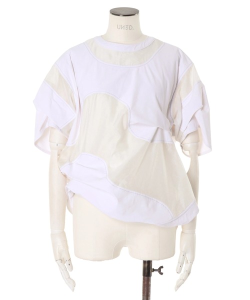 UN3D.（アンスリード）の「SHEER DOCKING T SHIRT / シアードッキングTシャツ（Tシャツ/カットソー・レディース・ブラック/ホワイト・FREE）」の13枚目の写真