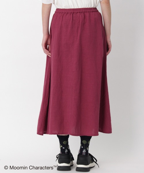 SUPER HAKKA（スーパーハッカ）の「セルロース麻ツイル「ムーミン一家の朝」刺繍ギャザースカート（裏付き）（スカート・レディース・ブラック/キャメル/パープル・FREE）」の13枚目の写真