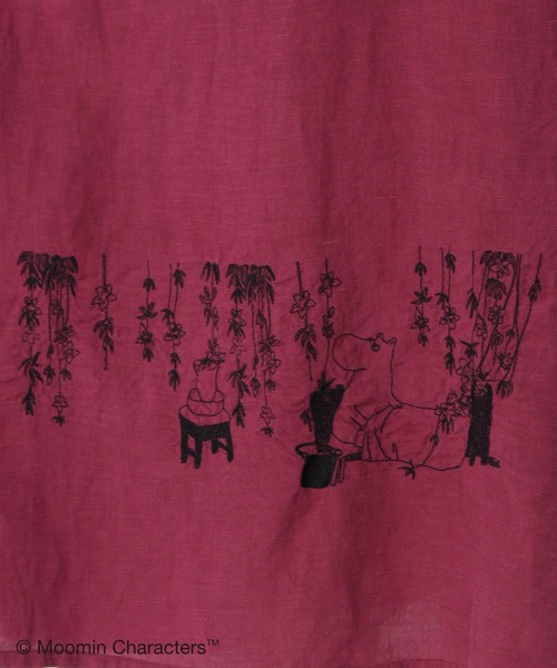 SUPER HAKKA（スーパーハッカ）の「セルロース麻ツイル「ムーミン一家の朝」刺繍ギャザースカート（裏付き）（スカート・レディース・ブラック/キャメル/パープル・FREE）」の14枚目の写真