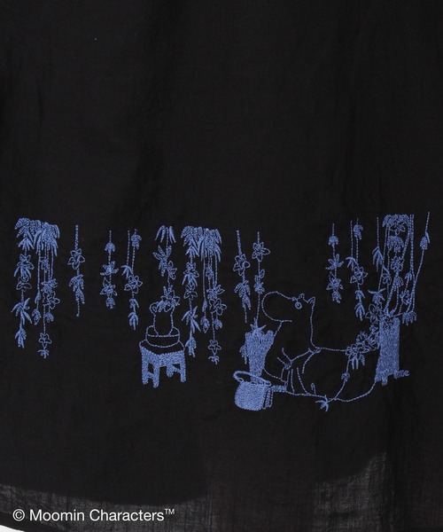 SUPER HAKKA（スーパーハッカ）の「セルロース麻ツイル「ムーミン一家の朝」刺繍ギャザースカート（裏付き）（スカート・レディース・ブラック/キャメル/パープル・FREE）」の17枚目の写真