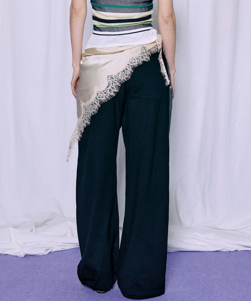 MAISON SPECIAL(メゾンスペシャル)の「2WAY Back French Terry Denim Pants/2WAYバックスウェットデニムパンツ(スウェットパンツ・レディース・ブルー/ブラック・36/38)」の12枚目の写真