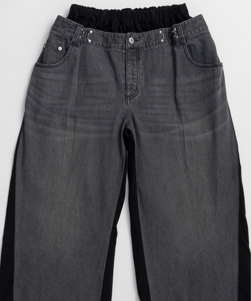 MAISON SPECIAL(メゾンスペシャル)の「2WAY Back French Terry Denim Pants/2WAYバックスウェットデニムパンツ(スウェットパンツ・レディース・ブルー/ブラック・36/38)」の17枚目の写真