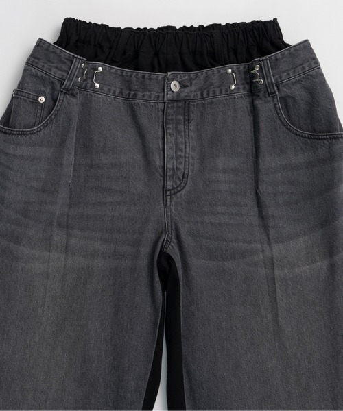 MAISON SPECIAL(メゾンスペシャル)の「2WAY Back French Terry Denim Pants/2WAYバックスウェットデニムパンツ(スウェットパンツ・レディース・ブルー/ブラック・36/38)」の19枚目の写真