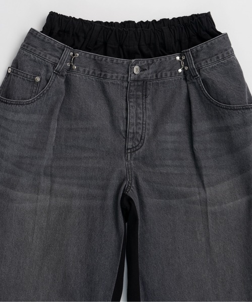 MAISON SPECIAL(メゾンスペシャル)の「2WAY Back French Terry Denim Pants/2WAYバックスウェットデニムパンツ(スウェットパンツ・レディース・ブルー/ブラック・36/38)」の20枚目の写真