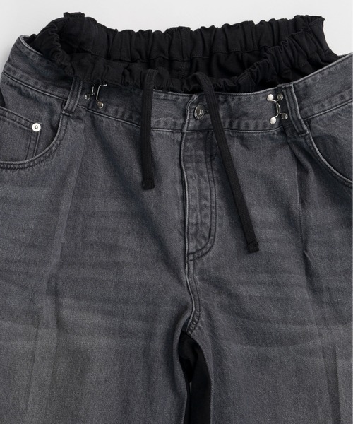 MAISON SPECIAL(メゾンスペシャル)の「2WAY Back French Terry Denim Pants/2WAYバックスウェットデニムパンツ(スウェットパンツ・レディース・ブルー/ブラック・36/38)」の21枚目の写真