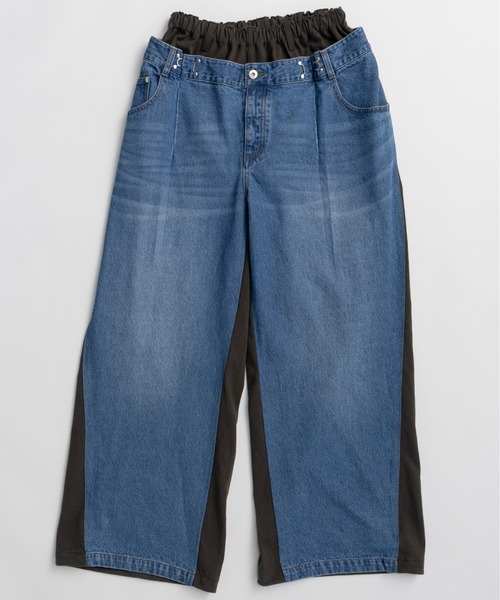 MAISON SPECIAL(メゾンスペシャル)の「2WAY Back French Terry Denim Pants/2WAYバックスウェットデニムパンツ(スウェットパンツ・レディース・ブルー/ブラック・36/38)」の16枚目の写真