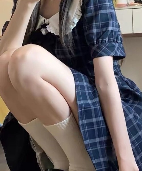 lulufa(ルルファ)の「フロントリボンチェックミニワンピース(ワンピース・レディース・ネイビー系・FREE)」の15枚目の写真