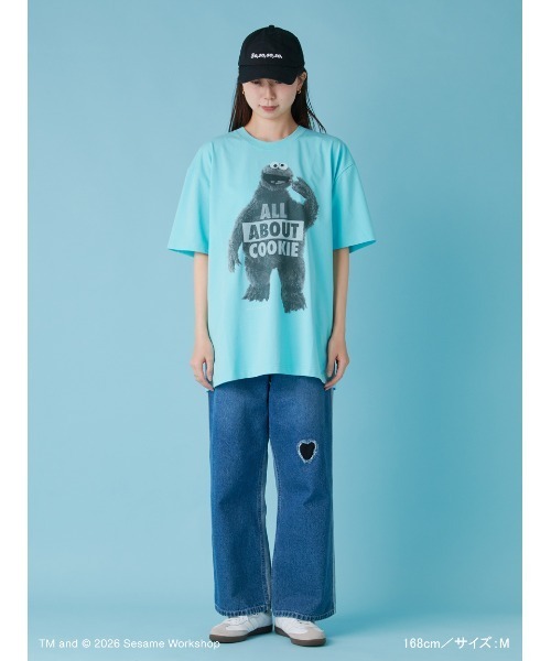 SESAME STREET(セサミストリート)の「【UNISEX】プリントTシャツ(ALL ABOUT)(Tシャツ/カットソー・レディース・チャコールグレー/アイボリー/ミント・L/M)」の4枚目の写真